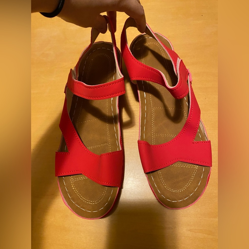 Red Strappy Sandals